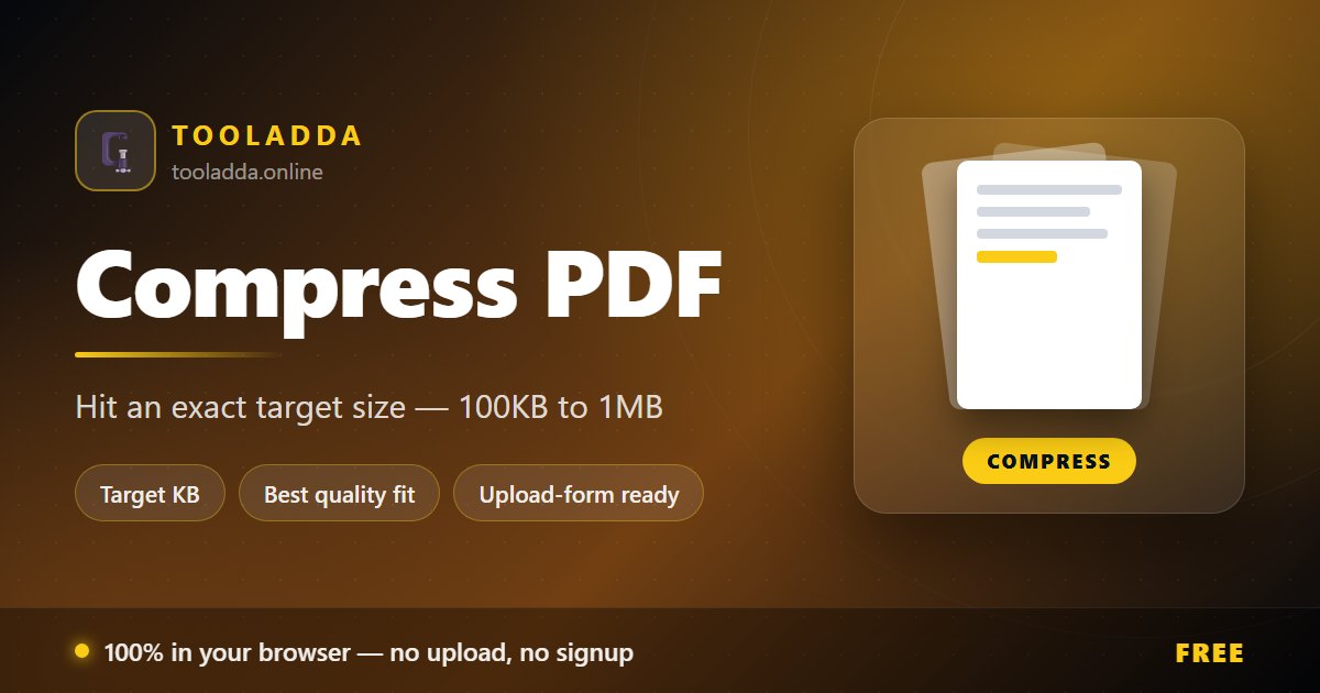Compress PDF to 100KB, 300KB, 500KB or 1MB